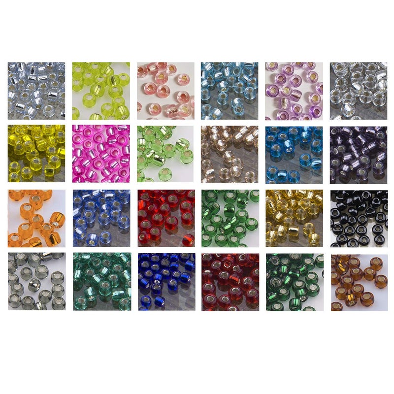 Bala&Fillic Size 12/0 Glass Seed Beads About 24000pcs in Box 24 Multicolor 2mm Transparent Silver Lined Seed Beads for Earring Necklace Making (1000pcs/Color, 24 Colors) - Image 2